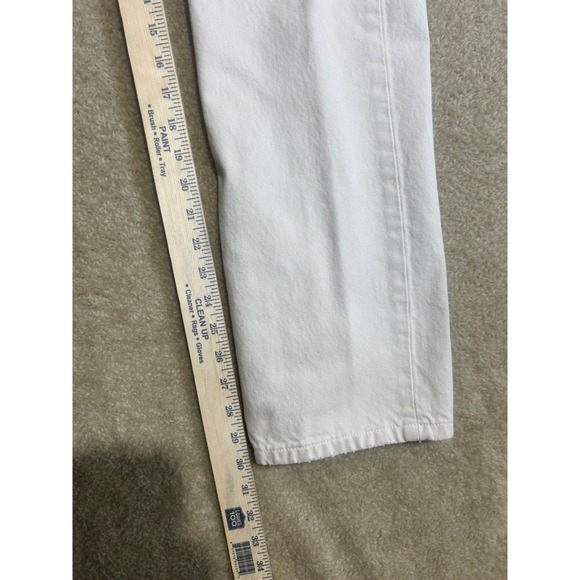 Vintage Levi's 501 Jeans Mens Cream Straight Leg Button Fly Distressed W32 L30 - Picture 2 of 8